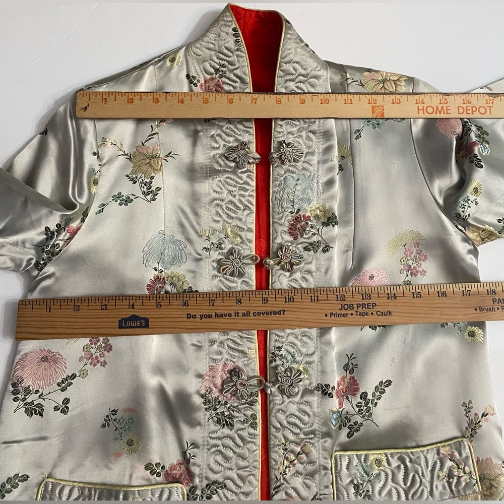 Vintage Quilted Silk Reversible Mandarin Chinese Jacket See measurements - Picture 4 of 16